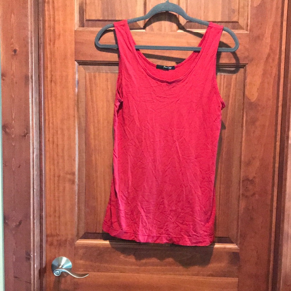 Pure Sage tank blouse. Burgundy/red